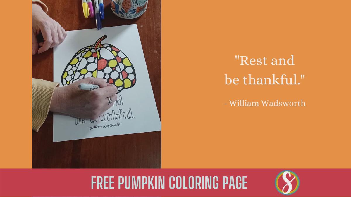 'Video thumbnail for Free Pumpkin Coloring Page With Quote'