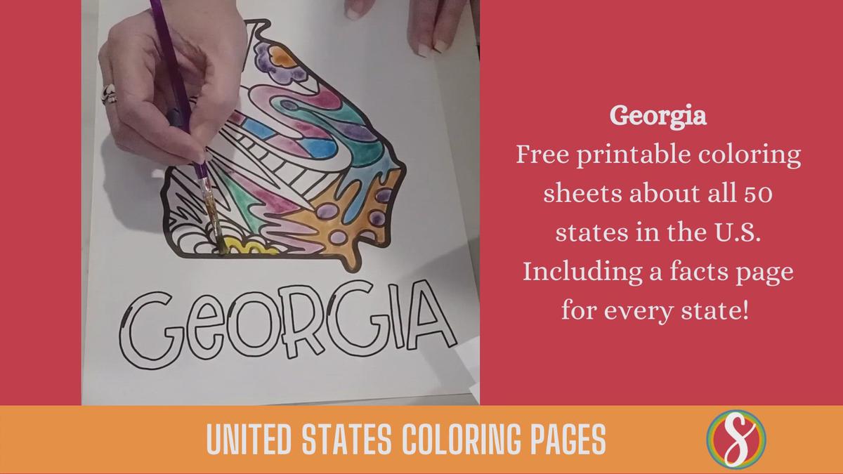 'Video thumbnail for Free Georgia Coloring Page'