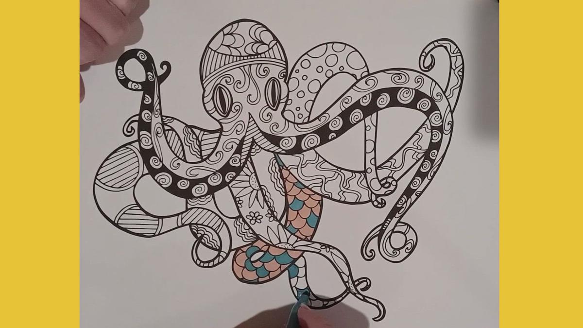 'Video thumbnail for Zentangle Octopus Coloring'
