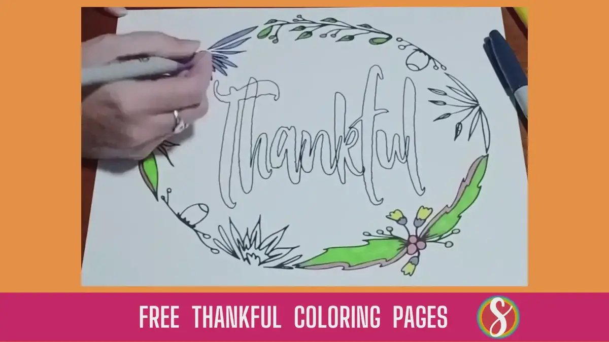 'Video thumbnail for Free Thankful Coloring Page With Flowers'