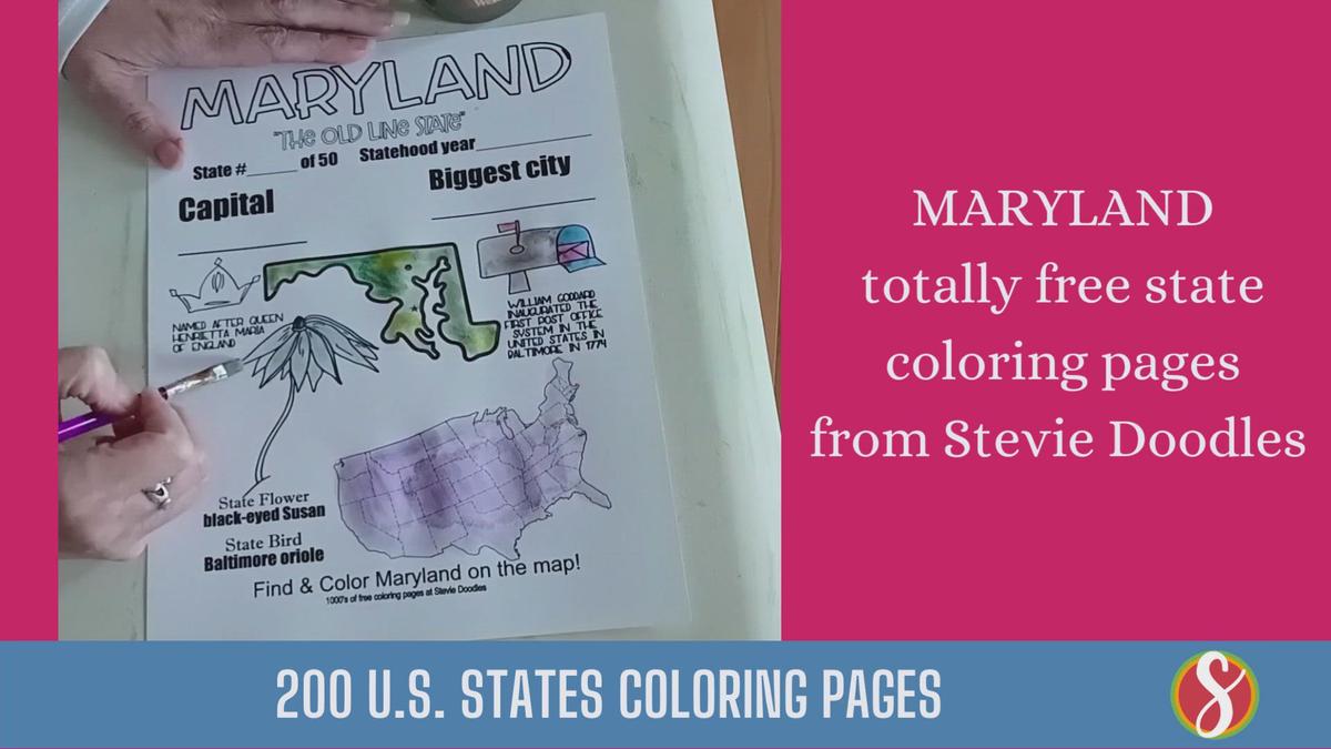 'Video thumbnail for Maryland Facts Free Printable Coloring Pages'