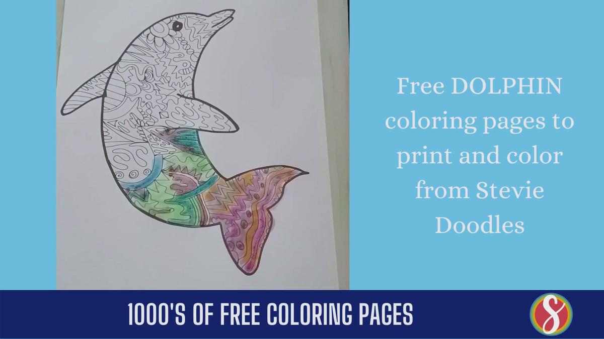 'Video thumbnail for Dolphin With Doodles Free Coloring Pages'