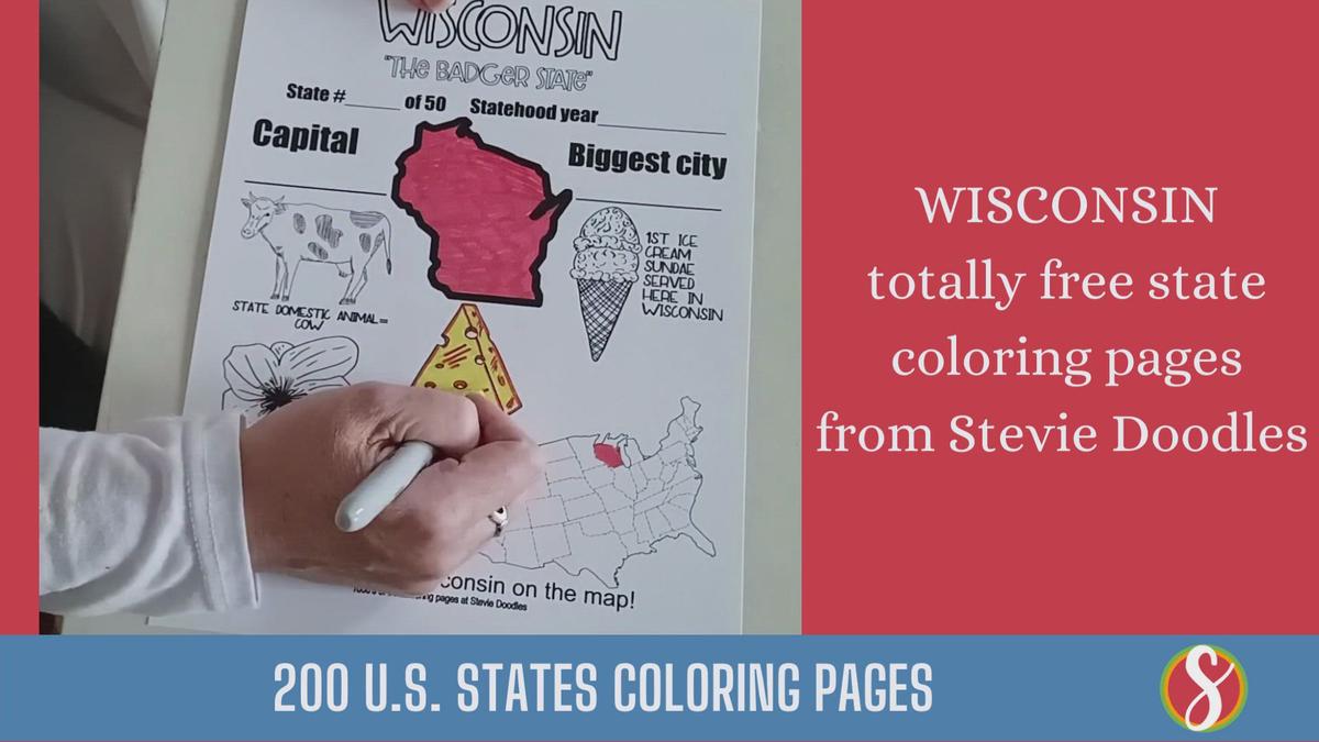 'Video thumbnail for Wisconsin Facts Free Printable Coloring Pages'