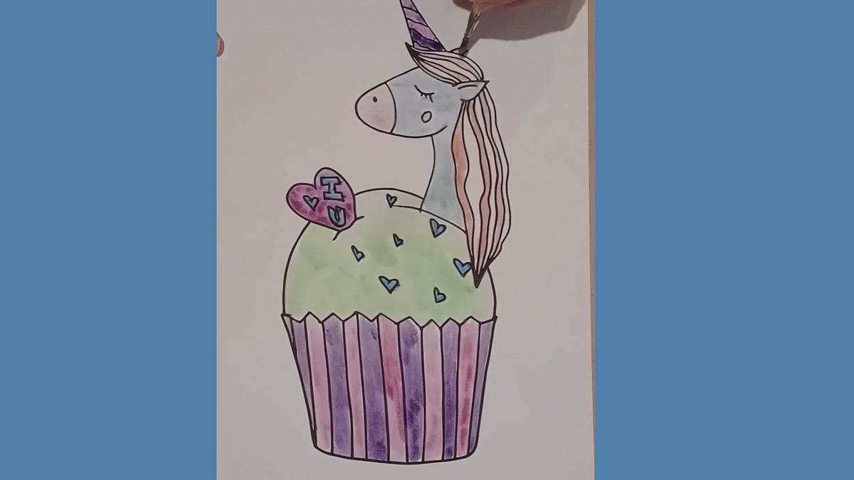 'Video thumbnail for Cupcake Unicorn Coloring Page'
