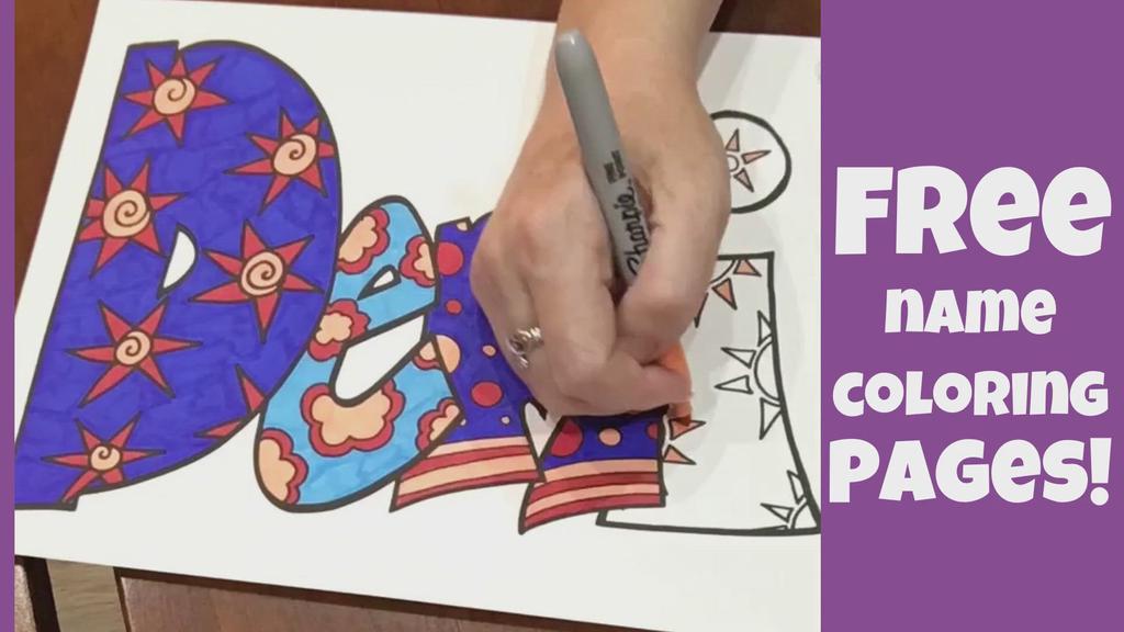 'Video thumbnail for Free Printable Name Coloring Pages At Stevie Doodles'