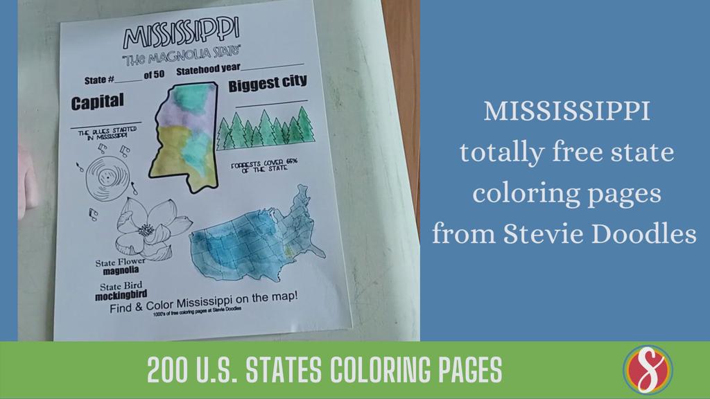'Video thumbnail for Mississippi Facts Free Printable Coloring Pages'